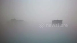 Thick fog covers entire city in northern China