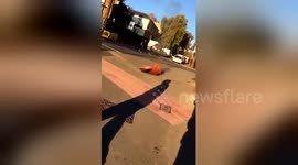 Flames burst out of manhole cover in Sheffield city centre