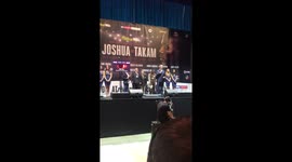 Anthony Joshua takam weigh in Cardiff