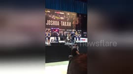 Newsflare Edit - Anthony Joshua takam weigh in Cardiff