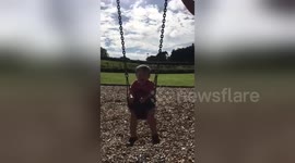 Newsflare Edit - Baby kicks adult over