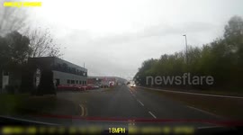 Stupid lady driver almost gets hit in Warwickshire
