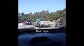 Guy Break window with bare hands in Road Rage