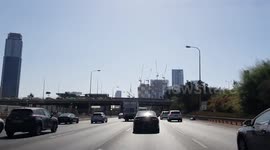 Driving on a highway, Tel Aviv, Israel