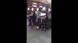 Animal rights protest in londons Leicester Square