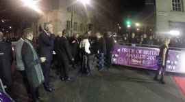 Joan Collins, Stacey Solomon and  Louis Walsh  arrives at the Pride of Britain Awards.