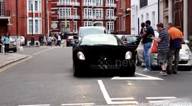 Ferrari Wrapped in Black velvet in London!