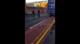 Two chavs fighting over drugs
