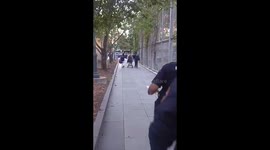 Injured being taken away from the scene