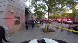 Cyclist's GoPro captures New York truck attack aftermath