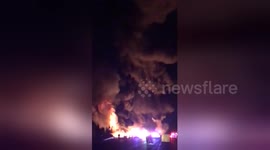 Fatal blast in 14-vehicle pileup on Ontario highway