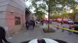 Helmet camera bike video of New York terror aftermath