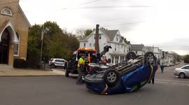 MVA with Entrapment Car being flipped upright - part 3