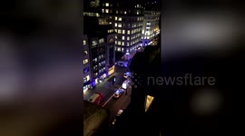 Top shot of police on scene after Covent Garden taxi incident