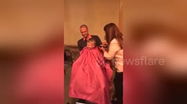 Newsflare Edit - 2 Year old shaves head for breast cancer awareness