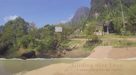 Ballooning in Laos, a sunset over Vang Vieng