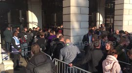 High shot people queuing