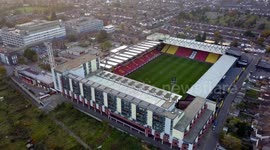 Premier League Watford FC Football Stadium Aerial drone footage