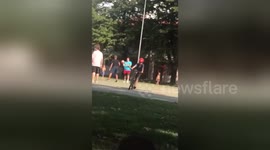 Newsflare Edit - Kid riding bike slips a pedal and crashes into a bush