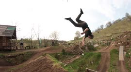 Spectacular BMX backflip fail