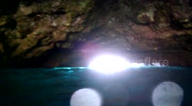 Swimming through sea cave, Secret Beach, Las islas marietas, Mexico