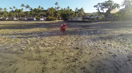 Drone Fiji Coral Coast Low Tide Aerial View | Fiji Hideaway Resort & Spa