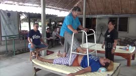 Pensioner shows off her 'miracle' massage techniques
