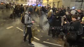 Arrests and firework injures man at Million Mask March in London