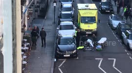 Cyclist accident in Marylebone with Ambulance in attendance