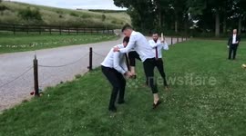 Surprise back flip at wedding