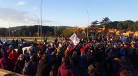 Protesters dance bringing highway to a standstill