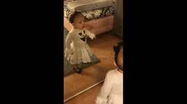Babies reaction to her costume