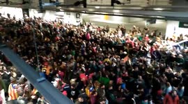 Protesters block railway line
