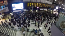 RMT rail strike in action at London’s Waterloo