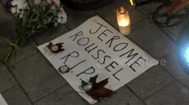 Vigil the dead of cyclist Jerome Roussell outside Islington Town Hall