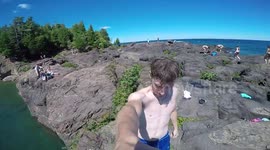 GoPro: Rich Cliff Jump at Black Rocks on Lake Superior