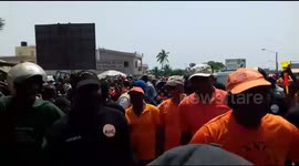 Anti-government protest in Togo with leader of the opposition, Jean-Pierre Fabre