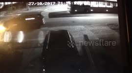 Shocking footage of woman on mobility scooter smashed with car