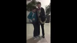 Wedding proposal in Airport