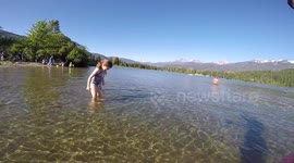 Lowering GoPro into pristine British Columbia lake reveals minnows