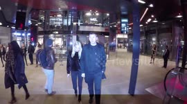 Professor Green departs One New Change in London with girlfriend