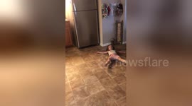 Newsflare Edit - Toddler gets scared when she finds Pennywise in the fridge