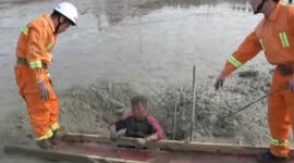 Firefighters rescue elderly man trapped in wet sand