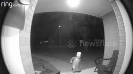 Two year old son pees in front yard