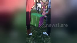 Newsflare Edit - Gender reveal.. its a boy !!! Dad's reaction the best ever..