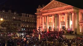 Morocco fans in Brussels celebrate World Cup qualification