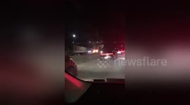 Newsflare Edit - Scary scene on eastbound LIE: NYPD van engulfed in flames. https://t.co/RWJjQHYWhp