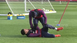England training drills - expertly carried out by Jesse Lingard and Marcus Rashford