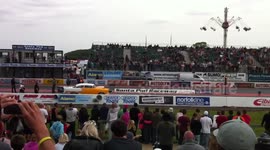 Exploding Race Car At Drag Race Track