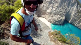 A man jump off the most beautiful place on earth